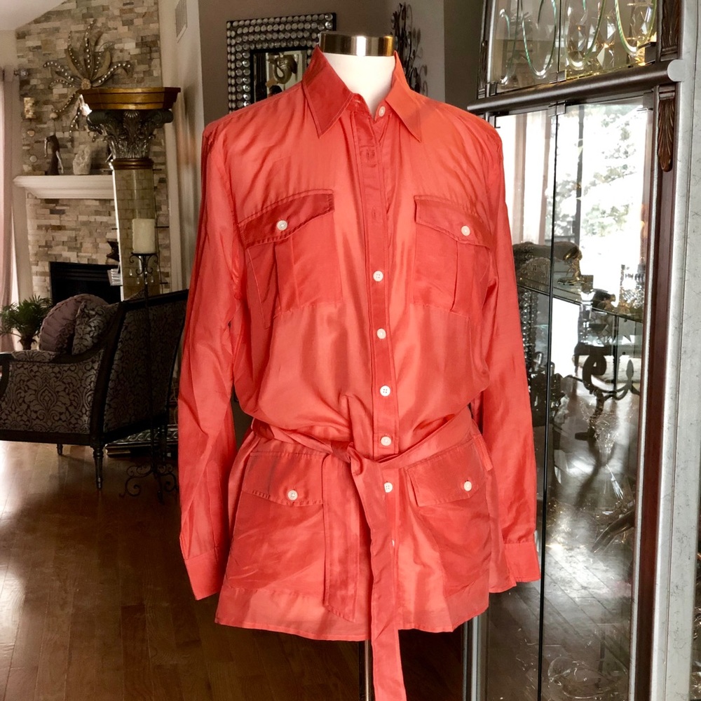 ‼️SOLD‼️NEW Ralph Lauren Women's Silk Safari Tunic - Picture 5 of 8